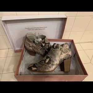 Fergalicious snakeskin booties